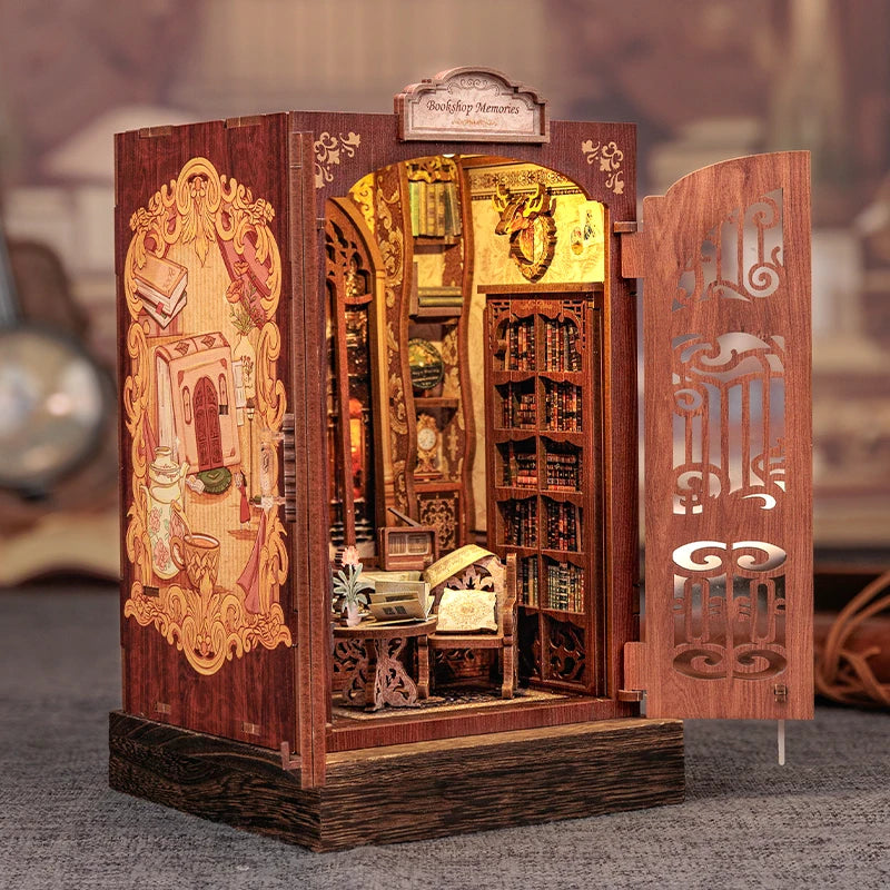 "Bookstore Memories" DIY Miniature Book Wooden Bookshelf Decoration