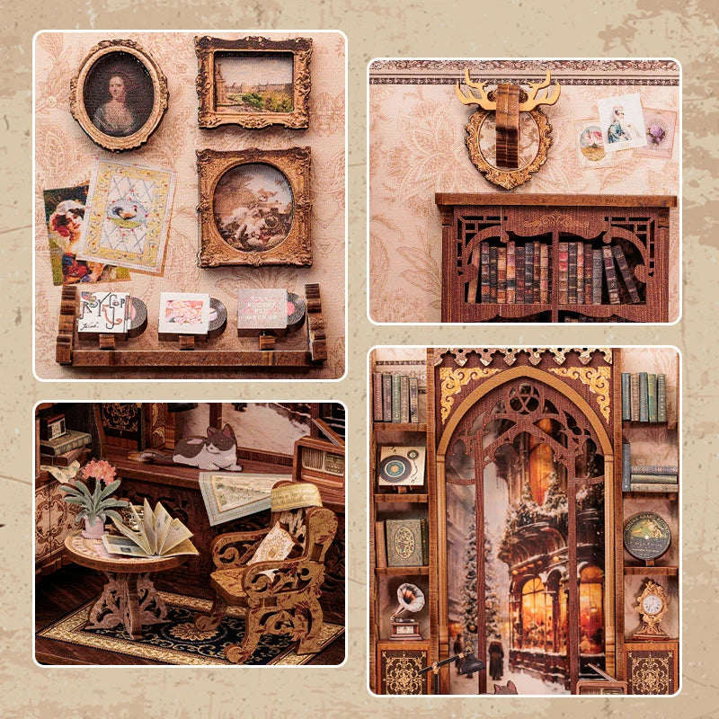 "Bookstore Memories" DIY Miniature Book Wooden Bookshelf Decoration