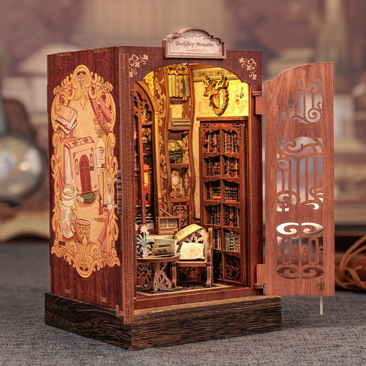 "Bookstore Memories" DIY Miniature Book Wooden Bookshelf Decoration