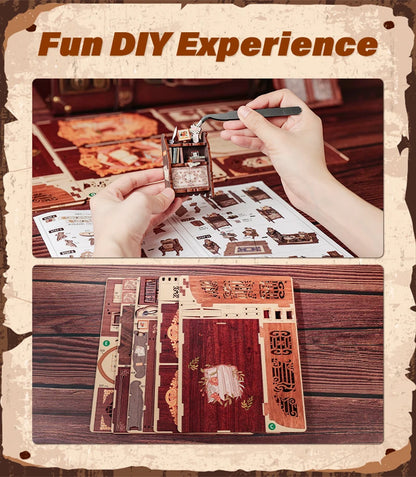 "Bookstore Memories" DIY Miniature Book Wooden Bookshelf Decoration